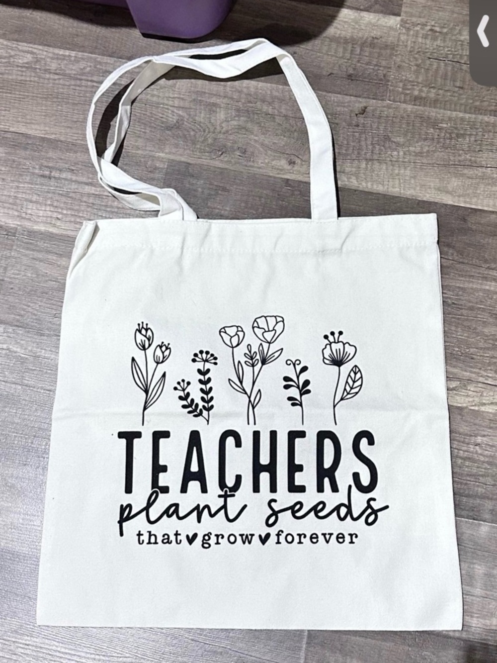 Teachers Plant Seeds Canvas Tote Bag - White